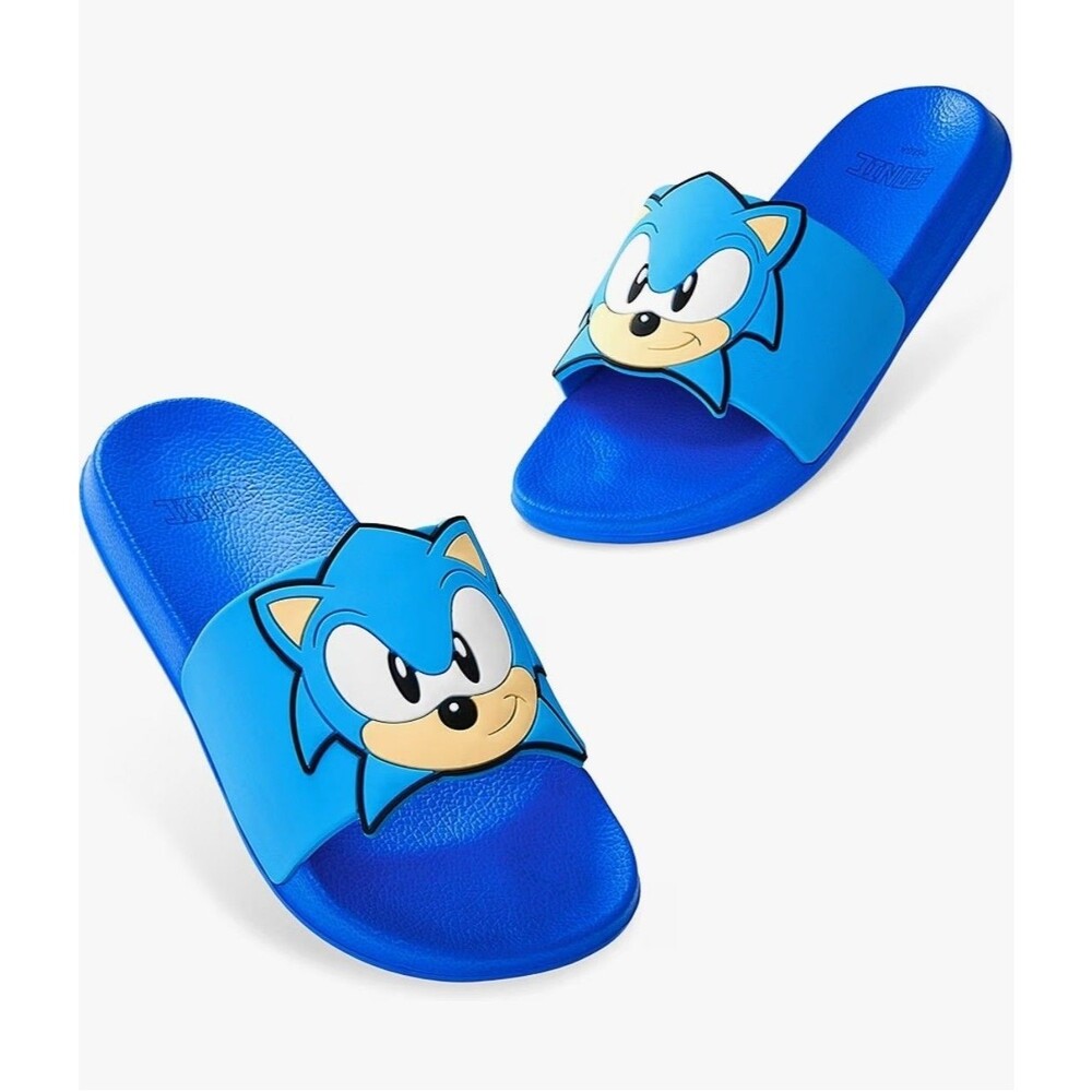 Sonic The Hedgehog Kids Slides Pool Beach  Size 10.5 Kids